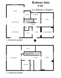 Orientační půdorys - Prodej domu 160 m², Kaplice