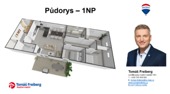Půdorys 1NP - Prodej domu 200 m², Borovany