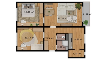 Prodej bytu 3+1 v osobním vlastnictví 70 m², Chrudim