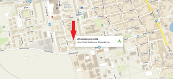 mapa - Prodej bytu 3+1 v osobním vlastnictví 66 m², České Budějovice