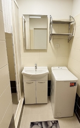 Koupelna se sprchovým koutem - Prodej bytu 1+kk v osobním vlastnictví 44 m², Kladno