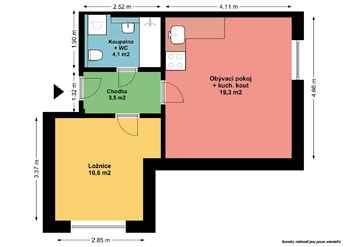 Prodej bytu 2+kk v osobním vlastnictví 38 m², Praha 9 - Vinoř