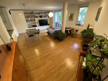 Obývací pokoj 1 - Pronájem bytu 2+kk v osobním vlastnictví 70 m², Praha 4 - Michle