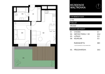 Prodej bytu 2+kk v osobním vlastnictví 50 m², Praha 5 - Jinonice