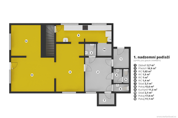 2D půdorys přízemí - Prodej domu 180 m², Desná