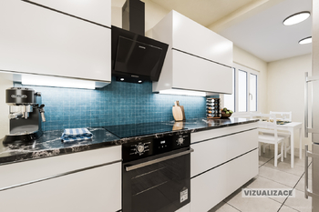 Vizualizace kuchyň 1.NP - Prodej domu 180 m², Desná