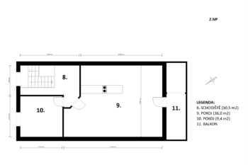 půdorys 2.NP - Prodej domu 152 m², Neratovice