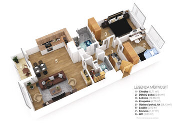 Pronájem bytu 3+kk v osobním vlastnictví 70 m², Praha 4 - Kamýk