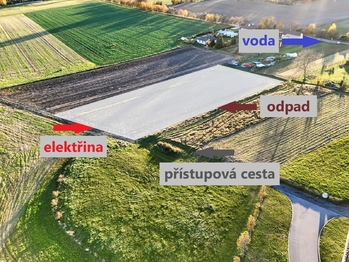 současný stav sítí ... - Prodej pozemku 3598 m², Jiřice
