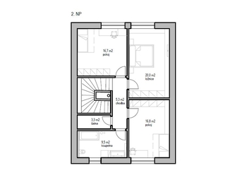 Půdorys budoucí stav - 2.NP - Prodej domu 138 m², Úsilné