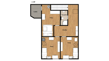 Orientační plánek patro - Pronájem domu 130 m², Zruč-Senec