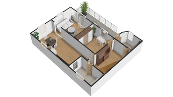 Orientační plánek přízemí - Pronájem domu 130 m², Zruč-Senec