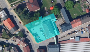 Katastrální mapa pozemku - Prodej výrobních prostor 1817 m², Úpice