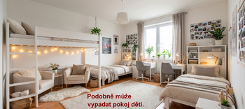 Ložnice nebo dětský pokoj - vizualizace - Pronájem bytu 2+kk v osobním vlastnictví 57 m², Brno