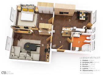 Pronájem bytu 2+1 v osobním vlastnictví 76 m², Ostrava