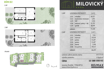 karta domu - Prodej domu 138 m², Milovice