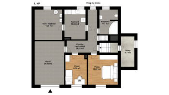 Půdorys 1.NP. - Prodej domu 210 m², Havířov