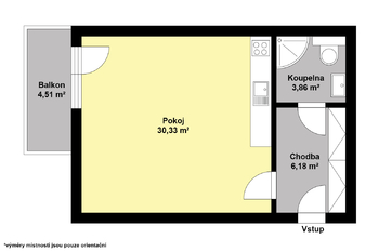 Pronájem bytu 1+kk v osobním vlastnictví 43 m², Kutná Hora
