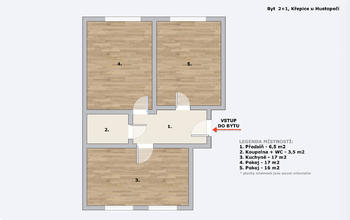 Prodej bytu 2+1 v družstevním vlastnictví 65 m², Křepice