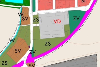 VÝŇATEK Z NÁVRHU ÚP - Prodej pozemku 2475 m², Jimlín