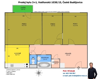 Prodej bytu 3+1 v osobním vlastnictví 66 m², České Budějovice