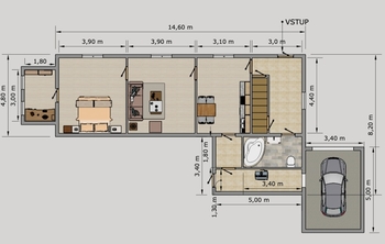 Rozměry jasou pouze orientační - Prodej domu 128 m², Plasy