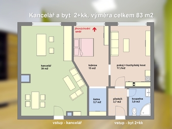 Prodej bytu 2+kk v osobním vlastnictví 83 m², Brno