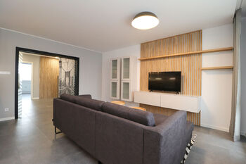 Obývací pokoj - Pronájem bytu 3+kk v osobním vlastnictví 67 m², Praha 4 - Michle