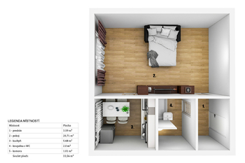 Prodej bytu 1+1 v osobním vlastnictví 34 m², Praha 8 - Střížkov