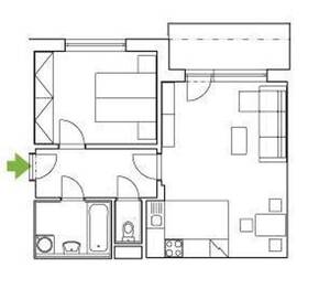 Půdorys - Pronájem bytu 2+kk v osobním vlastnictví 53 m², Břeclav