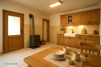 vizualizace kuchyně - Prodej domu 156 m², Kočín