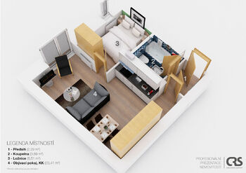 Pronájem bytu 2+kk v osobním vlastnictví 38 m², Praha 4 - Braník