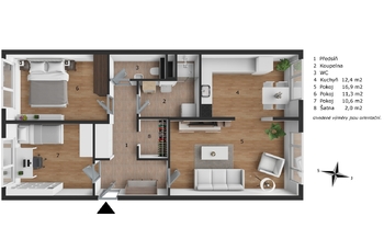 Prodej bytu 3+1 v družstevním vlastnictví 67 m², Praha 10 - Strašnice