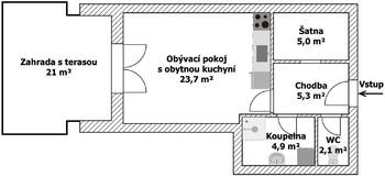 Pronájem bytu 1+kk v osobním vlastnictví 62 m², Holubice