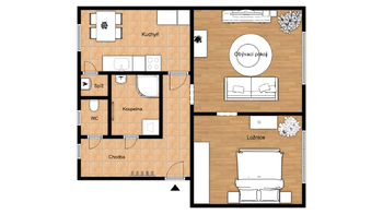 Pronájem bytu 2+1 v osobním vlastnictví 63 m², Bechyně