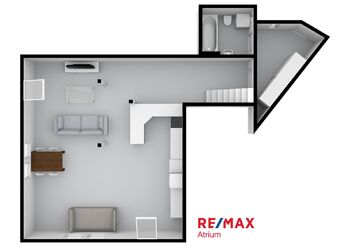 Plánek bytu - Pronájem bytu 2+kk v osobním vlastnictví 70 m², Praha 8 - Karlín