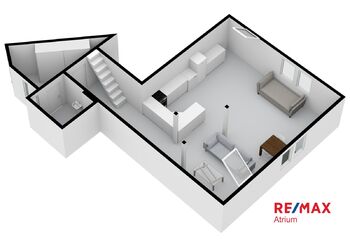 Plánek bytu - Pronájem bytu 2+kk v osobním vlastnictví 70 m², Praha 8 - Karlín