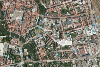 Orientační mapa - Pronájem bytu 2+1 v osobním vlastnictví 62 m², České Budějovice