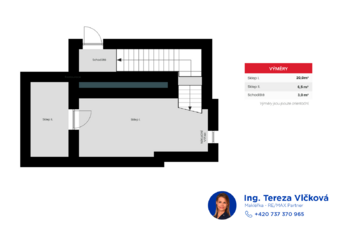 Půdorys sklep (1. PP) - Pronájem restaurace 167 m², Bělá pod Bezdězem