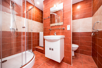 Koupelna se sprchou - Pronájem bytu 1+1 v osobním vlastnictví 36 m², Litoměřice