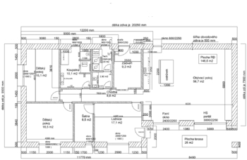 Půdorys rodinného domu.  - Pronájem domu 147 m², Kostelec nad Labem