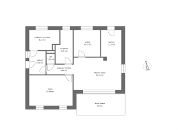 půdorys - Prodej domu 104 m², Lochovice