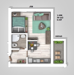 Prodej bytu 1+kk v osobním vlastnictví 42 m², Plzeň