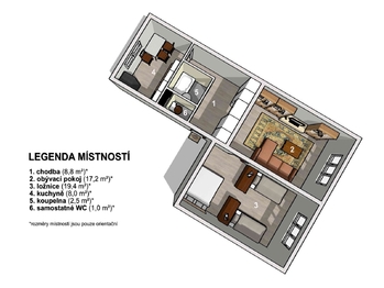 Prodej bytu 2+1 v osobním vlastnictví 58 m², Nová Role