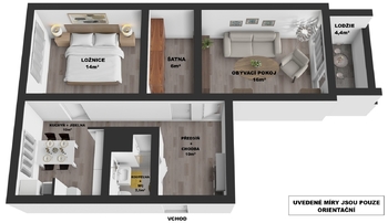 Pronájem bytu 2+1 v osobním vlastnictví 61 m², Slaný