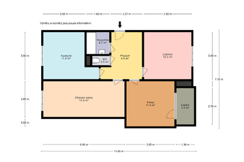 Prodej bytu 3+1 v osobním vlastnictví 68 m², Praha 5 - Zličín