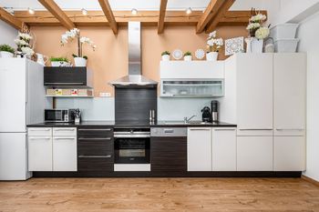 obývací pokoj s kuchyní - Pronájem bytu 3+kk v osobním vlastnictví 66 m², Včelná