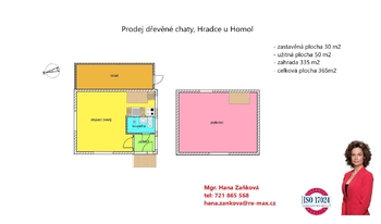 plánek - Prodej chaty / chalupy 50 m², Hradce