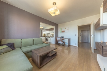 Obývací část - Pronájem bytu 2+kk v osobním vlastnictví 54 m², Praha 4 - Kamýk