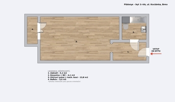 Pronájem bytu 1+kk v osobním vlastnictví 37 m², Brno